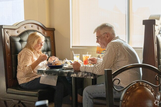 Residents gather at Casa Jalisco for friendly meals and lively conversation.