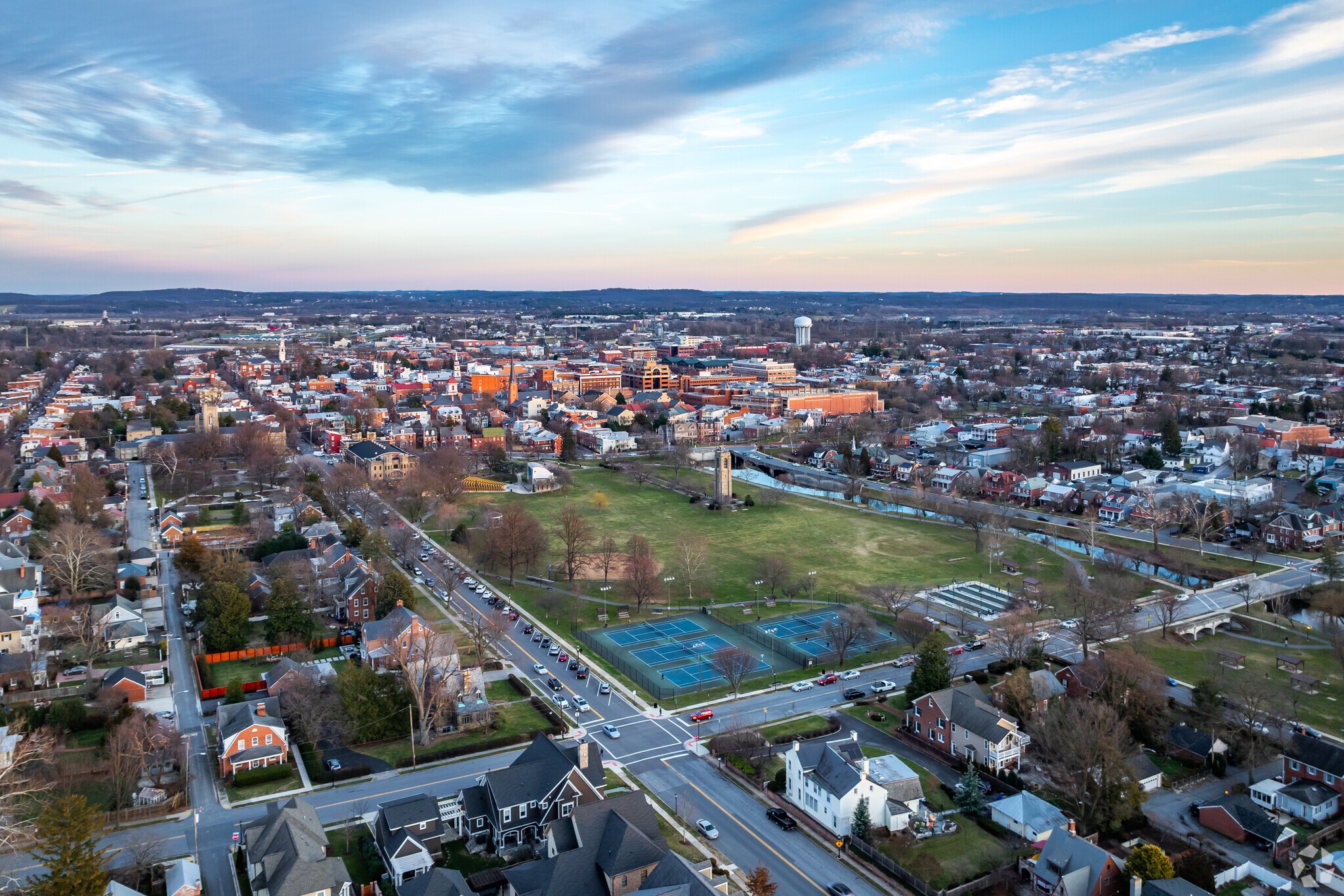 Downtown Frederick's historic charm complements Clover Hill's contemporary appeal.