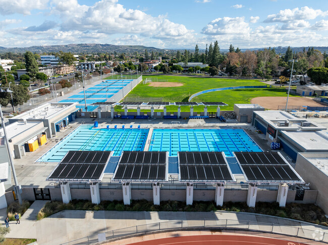 Edgewood Middle School has its own swimming pools on campus.