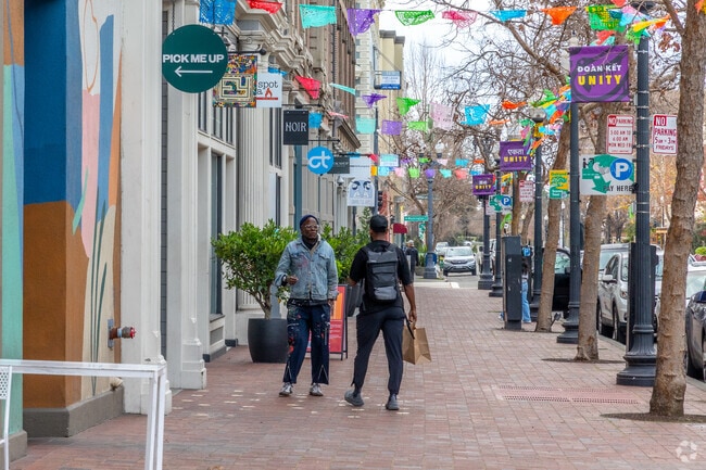 Stroll and enjoy Old Oakland’s grid of sidewalk-lined blocks.