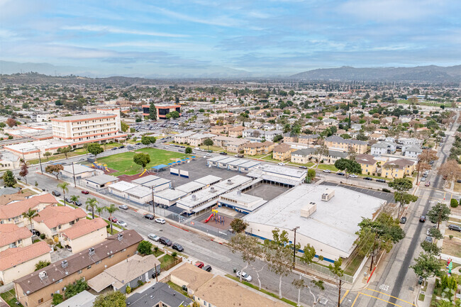 Aerial view of Fremont Elementary School in Montebello