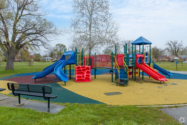 The colorful playground at Adams Butzel Complex.