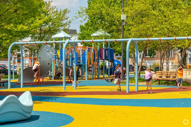 Kids can touch the sky on the playground at Picariello Playground in Northeast Philadelphia.