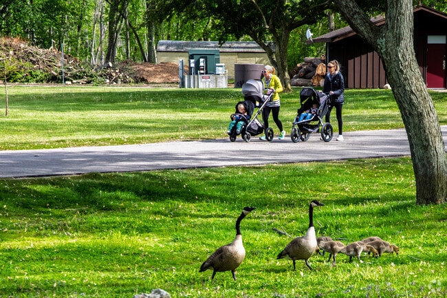 Spring is a time to walk your babies in Riverview Park, near Fair Plain.