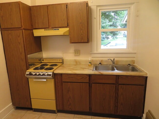 Kitchen with Range and Refrigerator