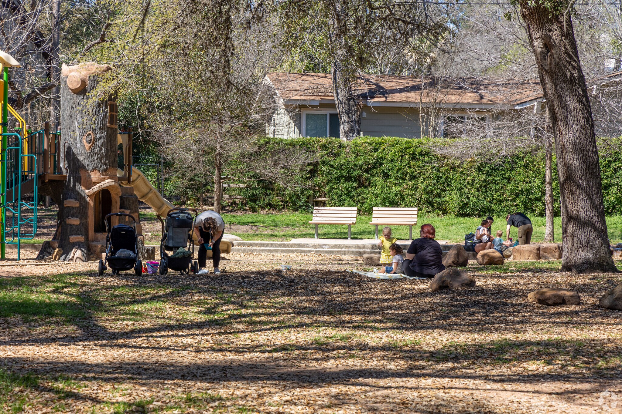 Families enjoy taking the kids to Tom Lasseter Neighborhood Park.