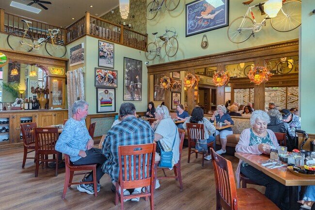 Dine in at Lynn's Restaurant, a local favorite located on Main Street in Cambria.