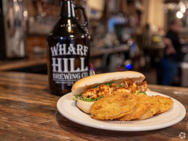 Rushmere residents can enjoy a meal at Wharf Hill Brewing Co. in Smithfield.