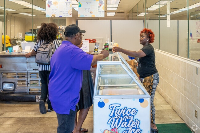 Get a sweet treat at Twice as Nice Water and Ice near Central Pratt.