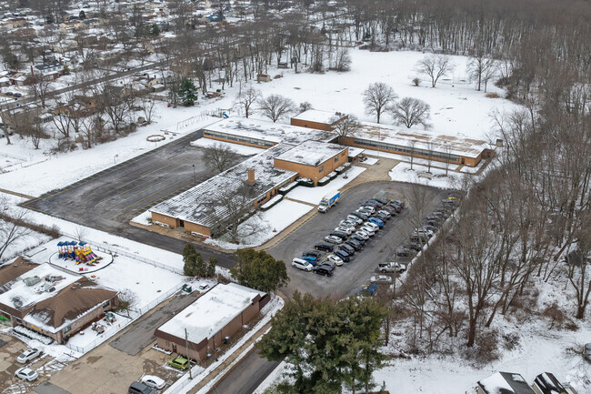 Ariel view of Chestnut Intermediate Elementary School's open space.