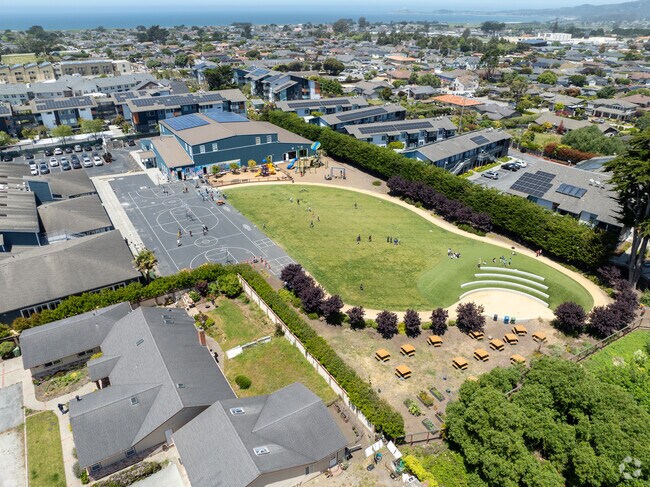 Sports activities on Sea Crest School's athletic field.