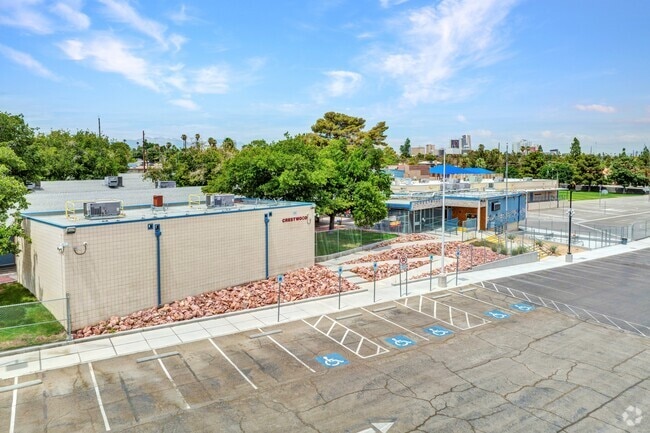 Parking lot of  Crestwood Elementary School.