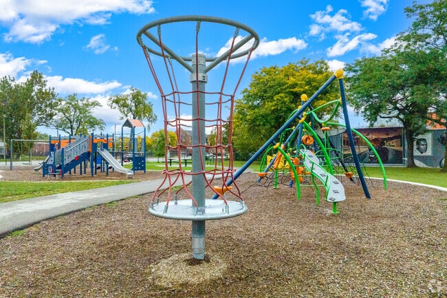 The Zussman Park playground keeps Oakman Boulevard Community kids happy.