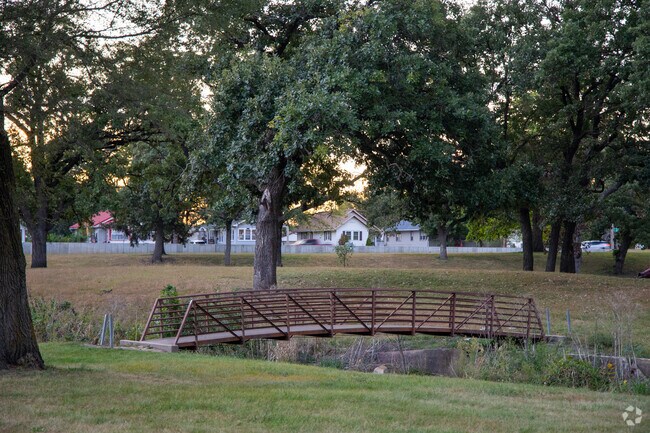 Virden Creek Park has a lovely bridge that goes over the water.