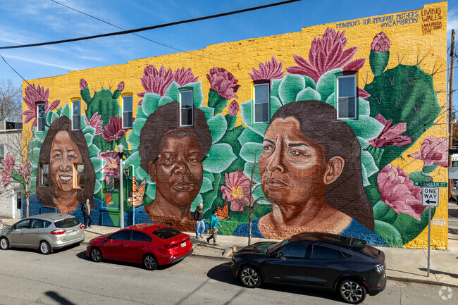 Downtown Decatur is full of color and life, a walkable city with murals and more!
