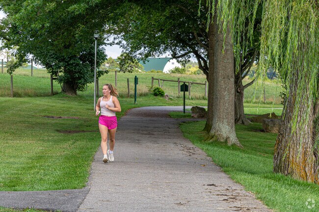 Hethwood-Prices Fork has a walking path that goes all around the neighborhood.