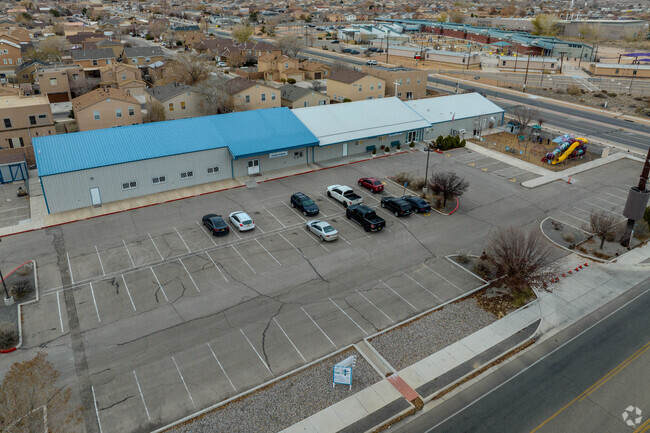 An aerial view of Tower Road Christian Academy.