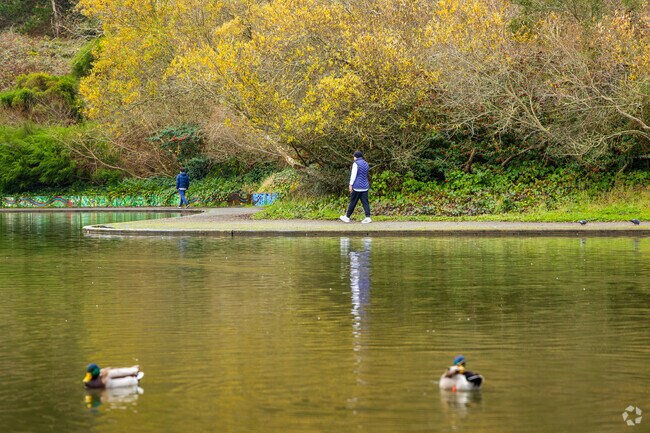 McLaren Park near Outer Mission has a lakeside walking path.
