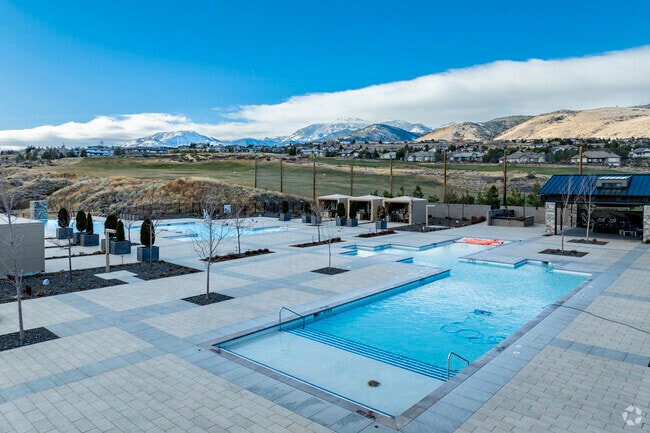 In the back of Arrowcreek's Club are several swimming pools and spas open year-round.
