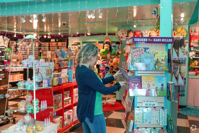 Locals shop for toys at Chesterton’s beloved toy store downtown.