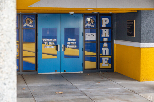 A welcoming entrance is seen at Palm Middle School in Moreno Valley.