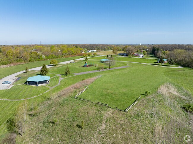 Veterans Memorial Park has a playground, two gazebos for picnics and soccer fields.