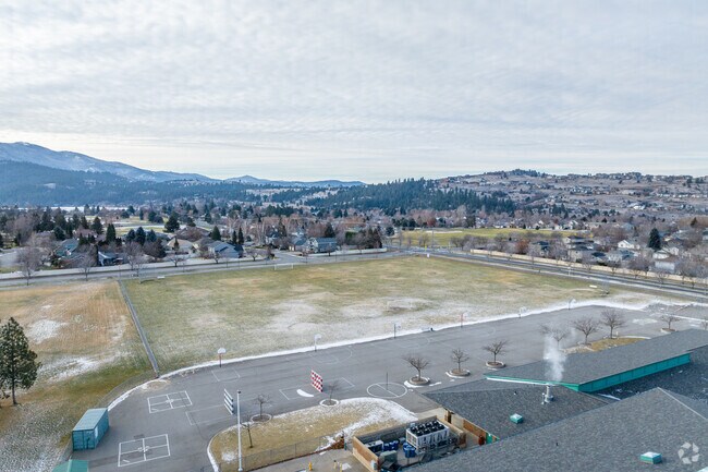 Liberty lake Elementary has lots of outdoor space behind the school for its students.