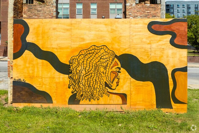 Beautiful mural in Hollins Market.