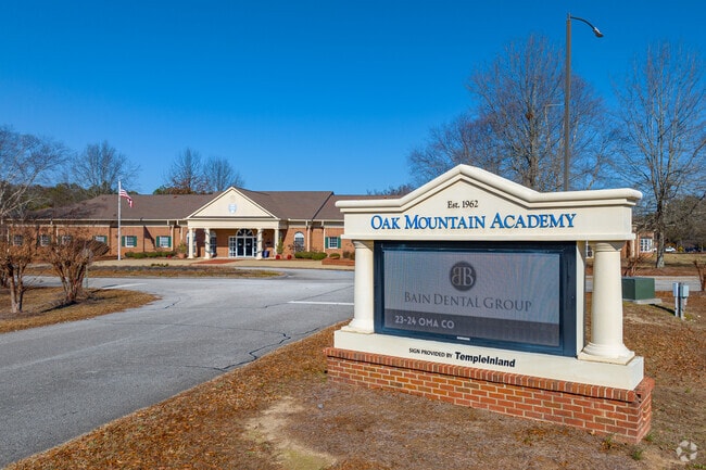 Oak Mountain Academy teaches grades kindergarten through 12th.