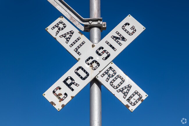 Iconic railroad crossings in Dayton recall the town's mining-era roots.