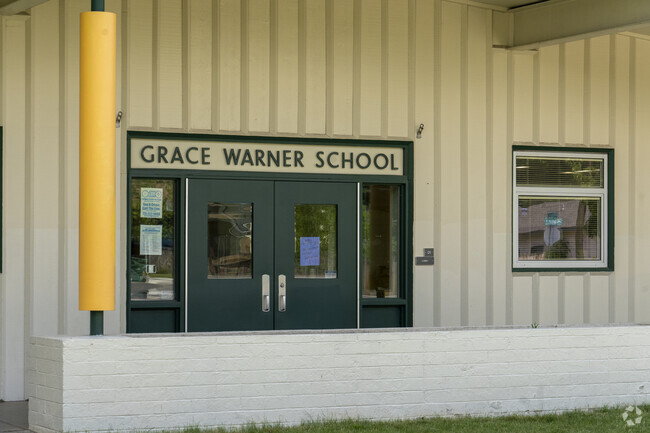 The front doors to Grace Warner Elementary School in Reno.