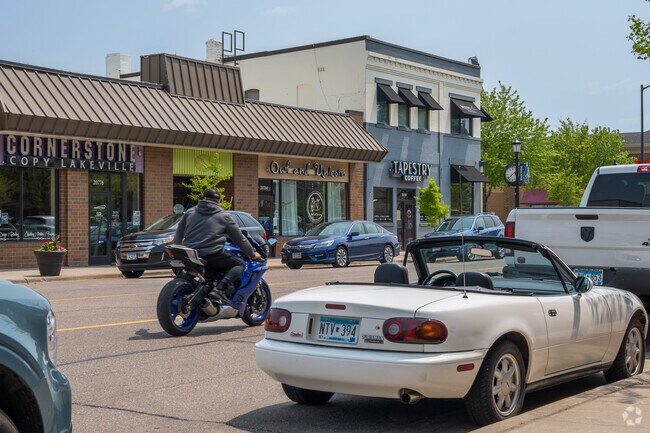 Tapestry Coffee, across the street, is in the old National Bank building in downtown Lakeville.