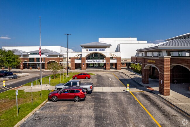 High school students can attend Gibbs High School in the Palmetto Park neighborhood.