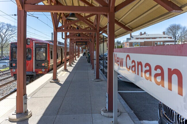 The New Canaan train station is a spur requiring trains to slowly arrive and then back out.