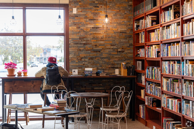 Near North Side residents can spent a day browsing the Brewed Book's walls of used books.