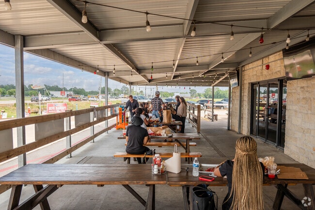 Manvel features open-air patio restaurants for outdoor dining experiences.