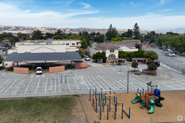 Eliot Elementary School has a wonderful yard for its students.