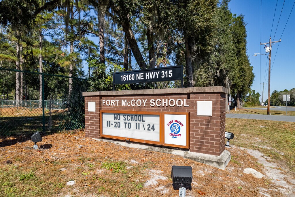 Fort McCoy School (Pre-K - 8 Grade) is the only shared campus facility in Marion County.