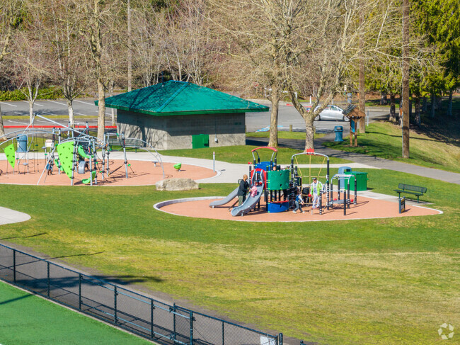 There is a colorful playground facility in Petrovitsky Park.