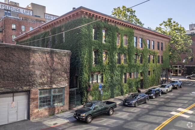 An ivy-covered condo in the Pioneer Square Neighborhood in Seattle.