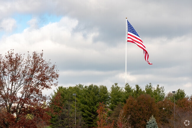 Area travelers can see a large American Flag from a distance in Beaumont.