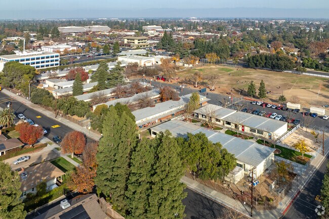 Bullard Talent Project School is situated in a busy area of Fresno.