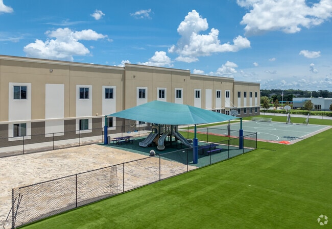 Renaissance Charter School at Tapestry K-8 has several covered play areas.