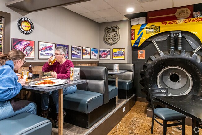 Kids of all ages enjoy the Hotwheels theme at Randy's Wooster St Pizza in Center Manchester.