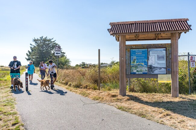 The Eureka Waterfront Trail in Bayview is a 6-mile long pathway along the coast.