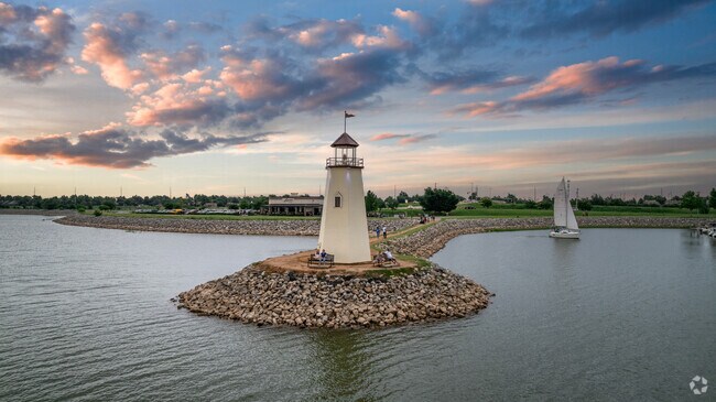 Lake Hefner Lighthouse is a must-see icon for locals of Rock Knoll and Lansbrook.
