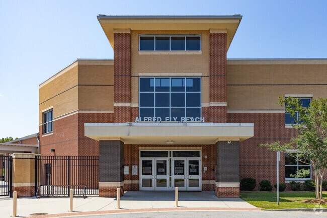 Entrance to Beach High School in Savannah, GA.