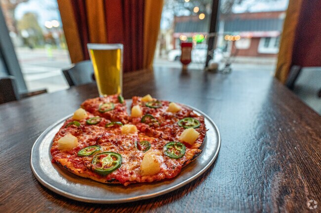 Stop by Grainsley’s in Conimicut Village, Conimicut-Shawomet, for their signature pizza, the Angry Hawaiian.
