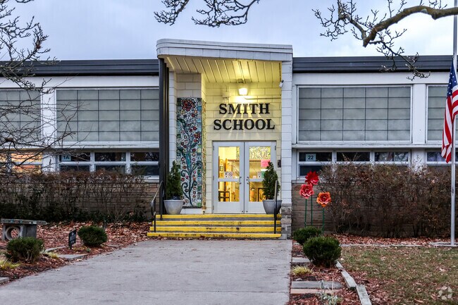 The entrance at David Smith Elementary School.
