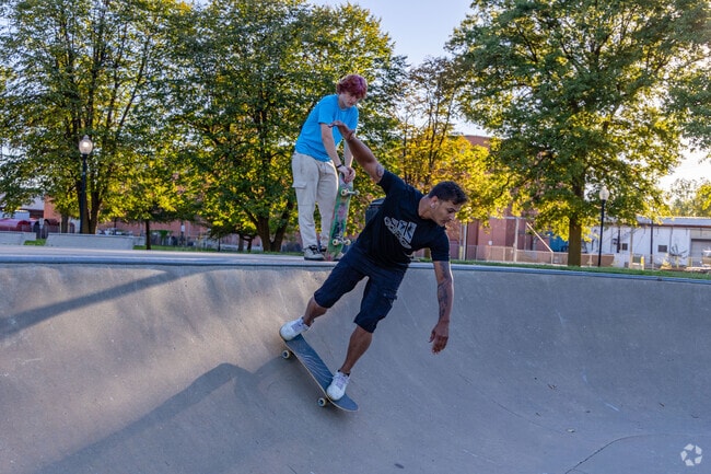 Friends meet up to skate at Chautauqua Park near Old Owensboro.